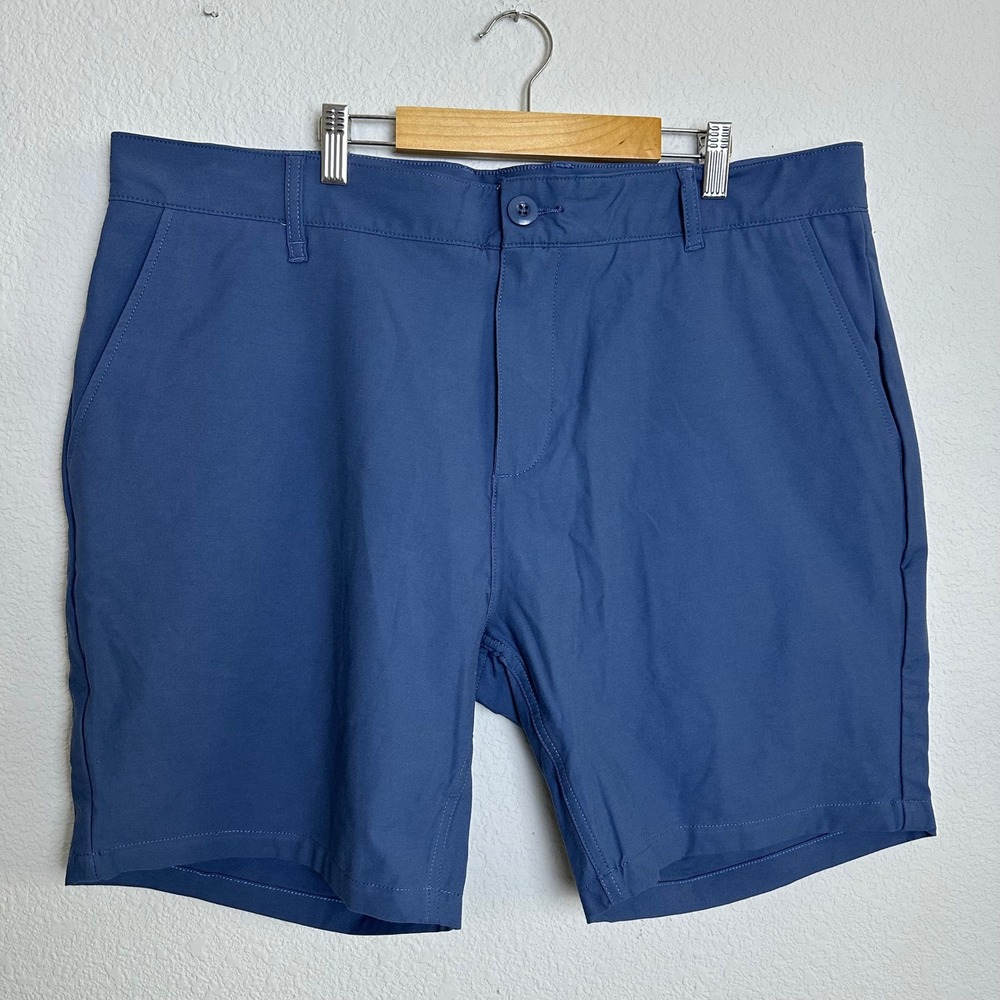Mugsy Bennies Men Golf Shorts 40 Slate Blue Performance Stretch Moisture Wicking